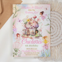 Flutter and Twirl Fairy Birthday Invitation