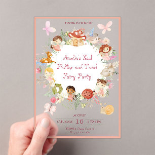Flutter and Twirl Fairy Garden Birthday Invitation