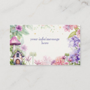Flutter and twirl Fairy garden watercolor birthday Enclosure Card