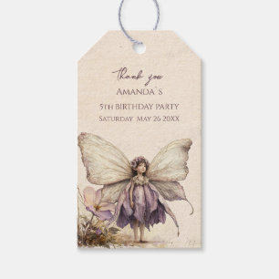 Flutter and Twirl Flower fairy girl Birthday Gift Tags