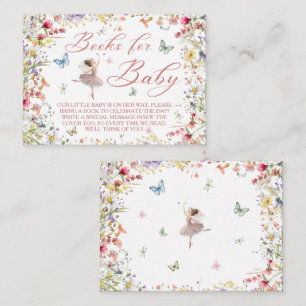 Flutter and Twirl Magical Wings Baby Shower Books Enclosure Card