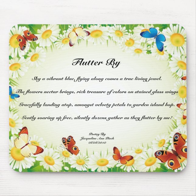 Flutter By Poem Mouse Pad (Front)