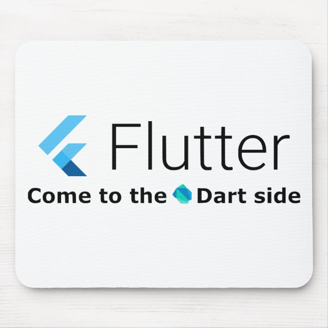 Flutter: Come to the Dart Side White Mousepad (Front)