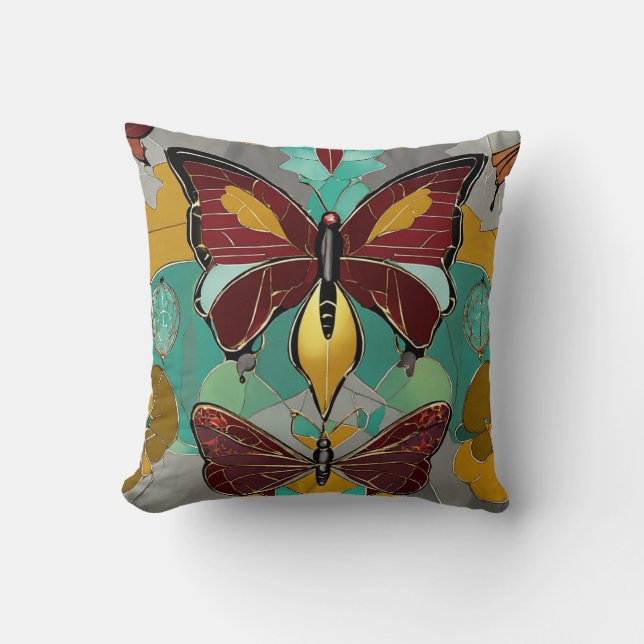 Flutter Fashions: Whimsical Butterfly Tees" Cushion (Front)
