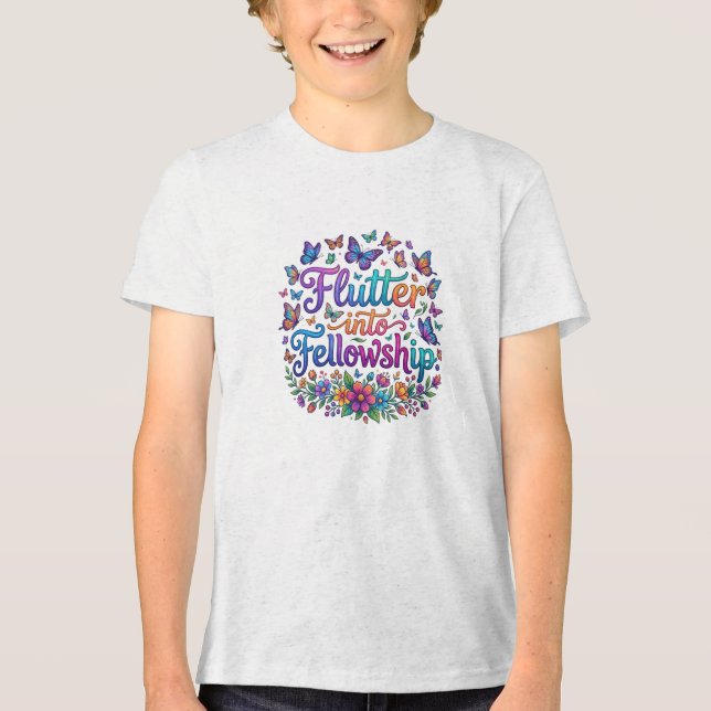 Flutter into Fellowship Tri-Blend Shirt (Front)