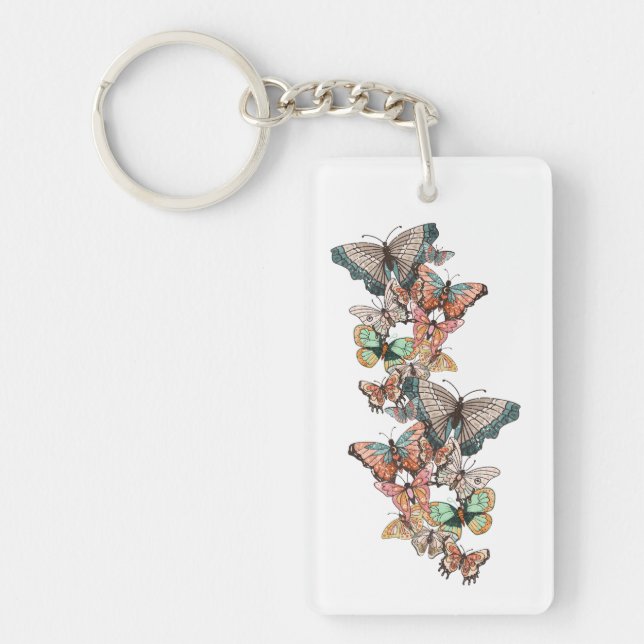 Flutter into Spring  Key Ring (Front)