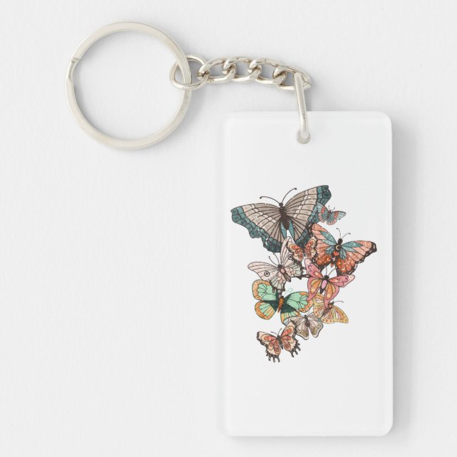 Flutter into Spring  Key Ring (Front)
