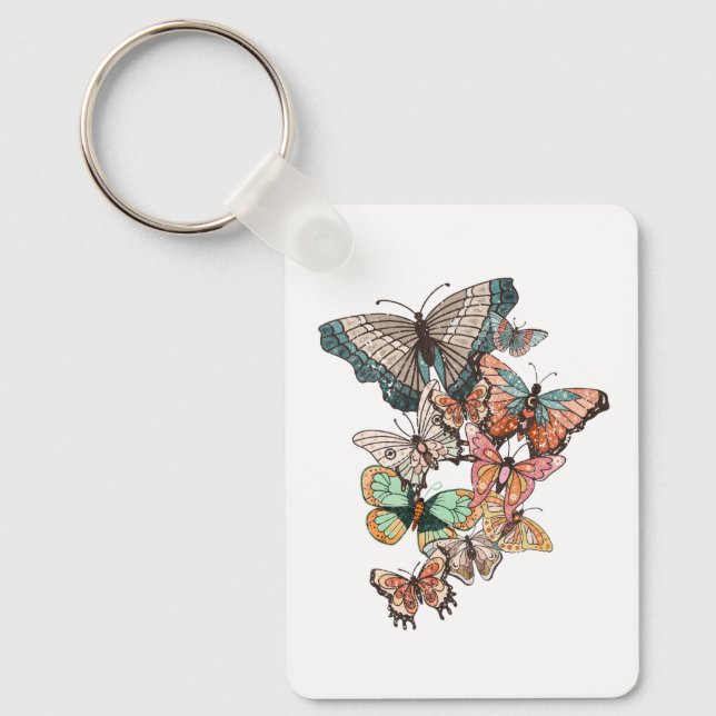 Flutter into Spring  Key Ring (Front)