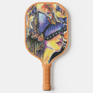 Flutter Monogram Initial Butterflies Pickleball Paddle