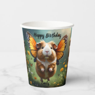 "Flutter Paws: The Guinea Pig Takes Flight" Paper Cups