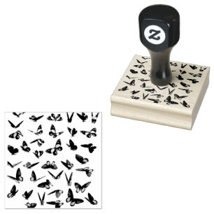 Flutter Swarm of Butterfly Rubber Stamp