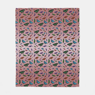 Flutterbies Fleece Blanket (Dusty Pink Mix)