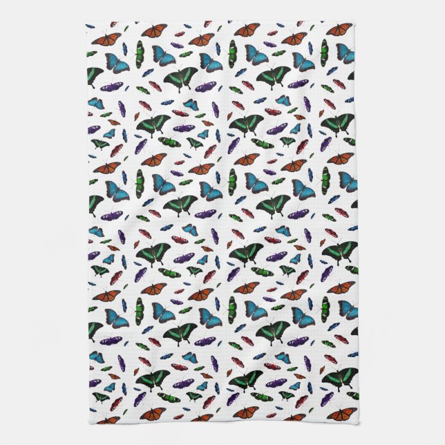 Flutterbies Kitchen Towel (Choose Colour) (Vertical)