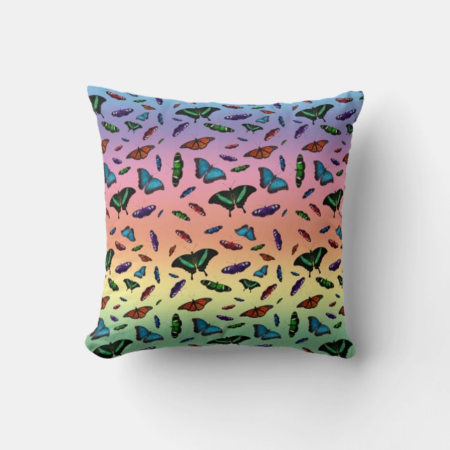 Flutterbies Pillow (Rainbow) (Front)