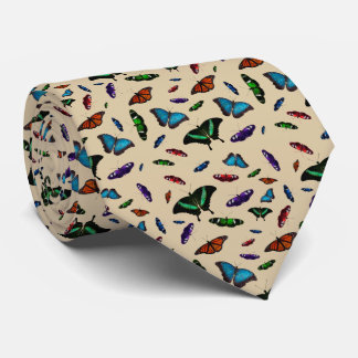 Flutterbies Tie Double Sided Print (Beige)