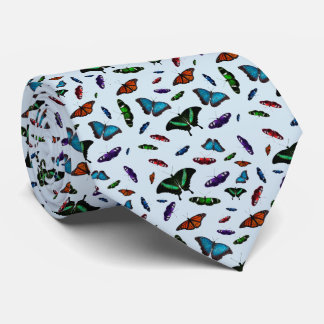 Flutterbies Tie Double Sided Print (Light Blue)