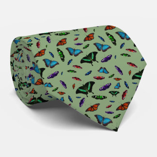 Flutterbies Tie Double Sided Print (Light Green)