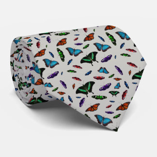 Flutterbies Tie Double Sided Print (Light Grey)