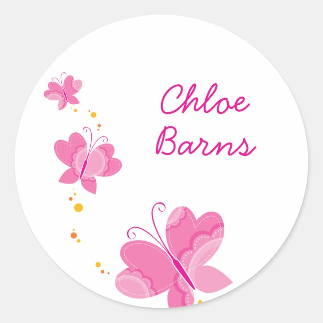 FLUTTERBY BUTTERFLIES :: series of three 1 Classic Round Sticker (Front)