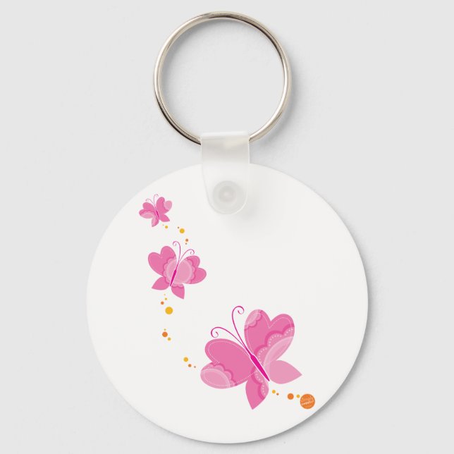 FLUTTERBY BUTTERFLIES :: series of three 1 Key Ring (Front)
