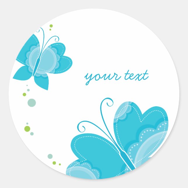 FLUTTERBY BUTTERFLIES :: series of three 2 Classic Round Sticker (Front)