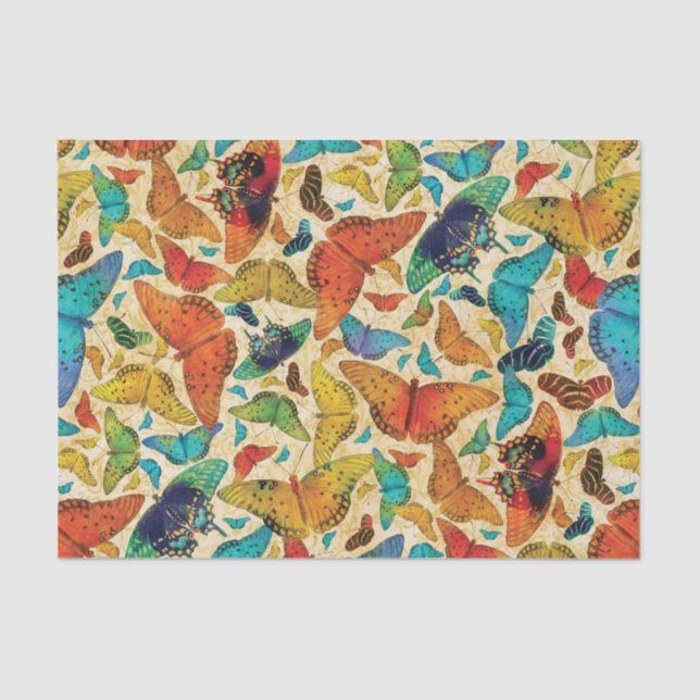 Flutterby Everyday Butterflies on Beige Tissue Paper (Front)