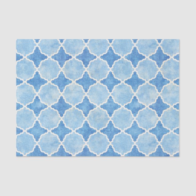 Flutterby Winter Geometric Blue Tissue Paper (Front)