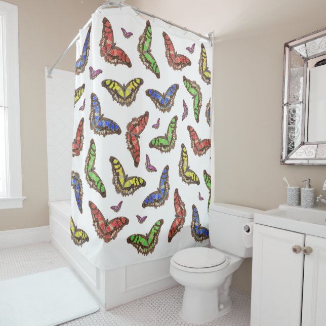 Flutterbys Shower Curtain (In Situ)