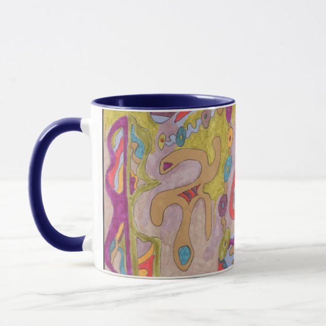 "Flutterflyland" Abstract Art Mug (Left)