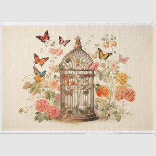Fluttering Beauties: Birdcage Decoupage Tissue Paper