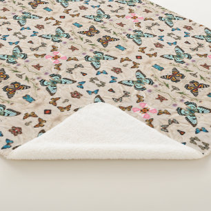 "Fluttering Beauty" Sherpa Blanket
