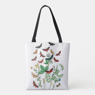 Fluttering butterflies and caterpillars tote bag