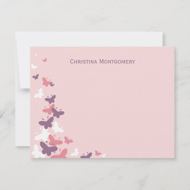 Fluttering Butterflies Flat Thank You Cards (Front)