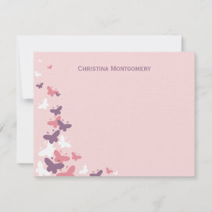 Fluttering Butterflies Flat Thank You Cards