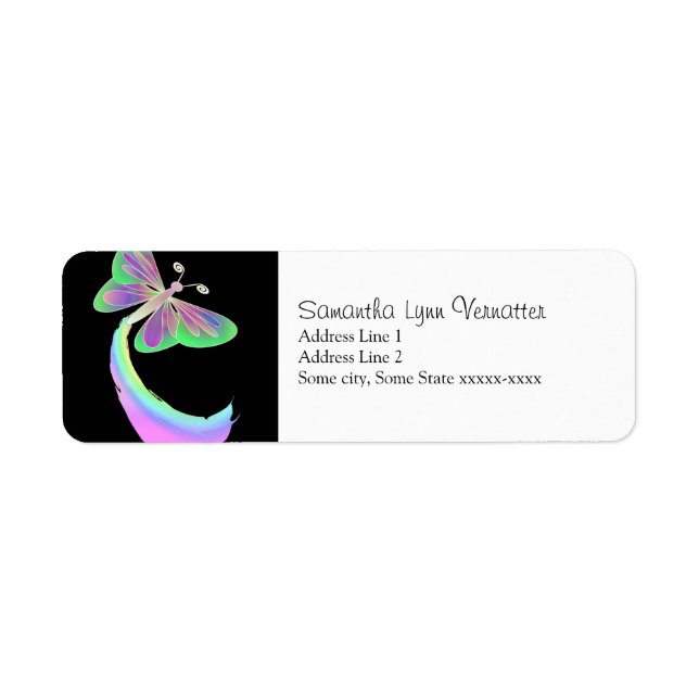 Fluttering butterfly on Black By: Mendi (Front)