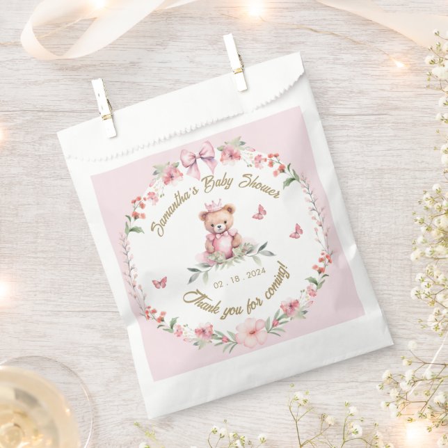 Fluttering Delights: Blooms & Butterflies Baby Favour Bags (Clipped)