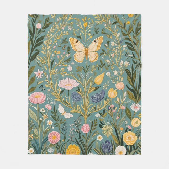 Fluttering Dreamscape Fleece Blanket (Front)