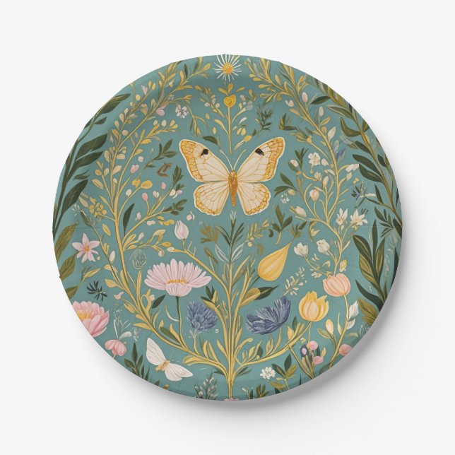 Fluttering Dreamscape Paper Plate (Front)