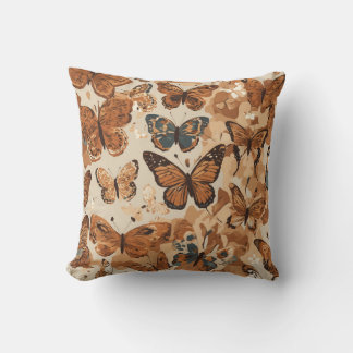 "Fluttering Elegance: Butterfly-Inspired Throw Pil Cushion