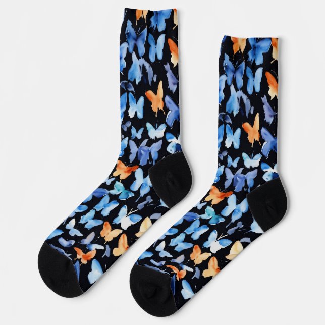 Fluttering Elegance: Butterfly Printed Socks (Left)