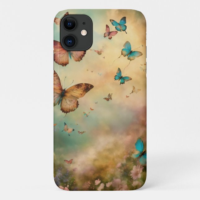 "Fluttering Elegance: iPhone Case with Butterfly I (Back)