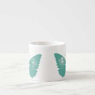"Fluttering Elegance: Light Seagreen Butterfly Espresso Cup