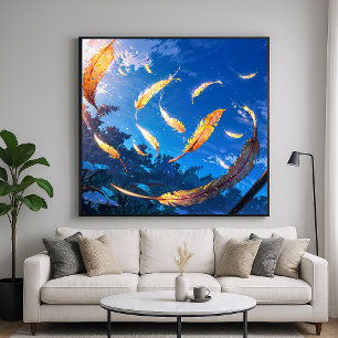 Fluttering Feathers - Dramatic Illustration Style Poster