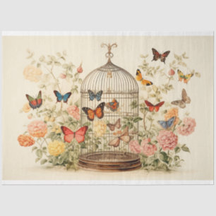 Fluttering Friends: Birdcage Decoupage Tissue Paper