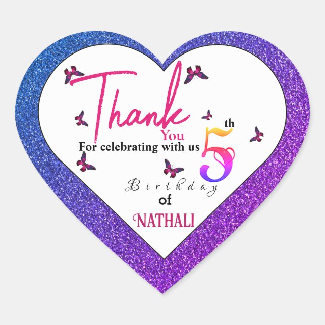 Fluttering Fun Heart Sticker (Front)