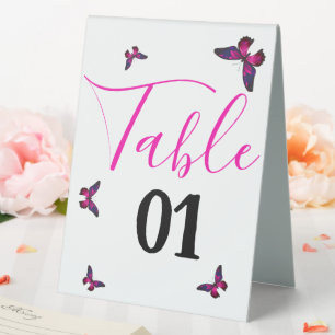 Fluttering Fun table number