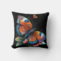 Fluttering Harmony Butterfly Throw Pillow