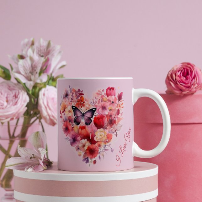 Fluttering Love | Floral Heart | Valentine's Day Coffee Mug (Creator Uploaded)