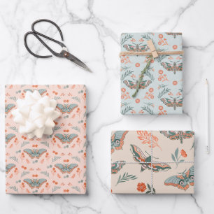 Fluttering Moments: Moth Magic Wrapping Paper Sheet