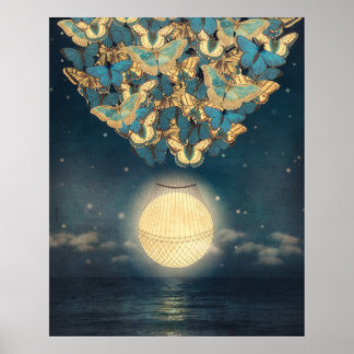 Fluttering Moonrise Poster